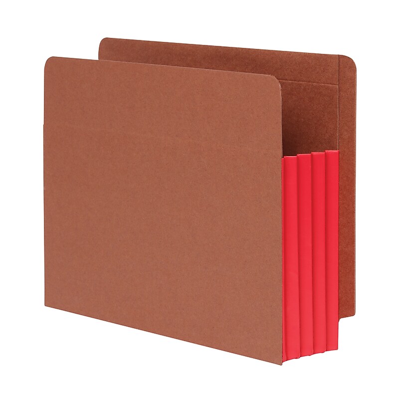 Pendaflex File Pocket, 3 1/2" Expansion, Letter Size, Brown/Red, 10/Box (1007024) image 1