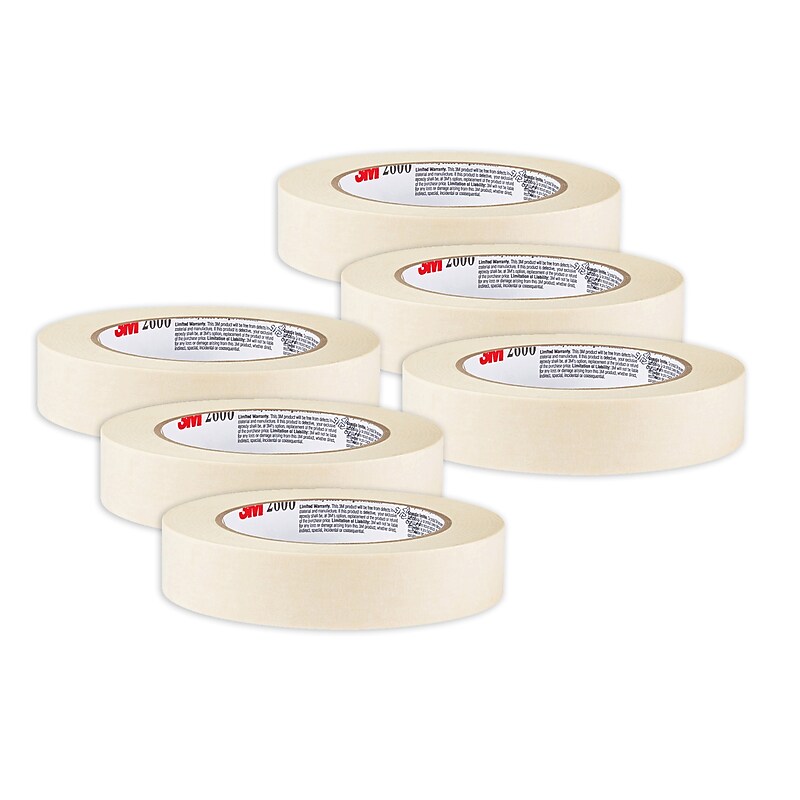 3M Masking Tape, 1" x 60 yds., Cream, 6 Rolls/Pack (MMM260024A-6) image 1