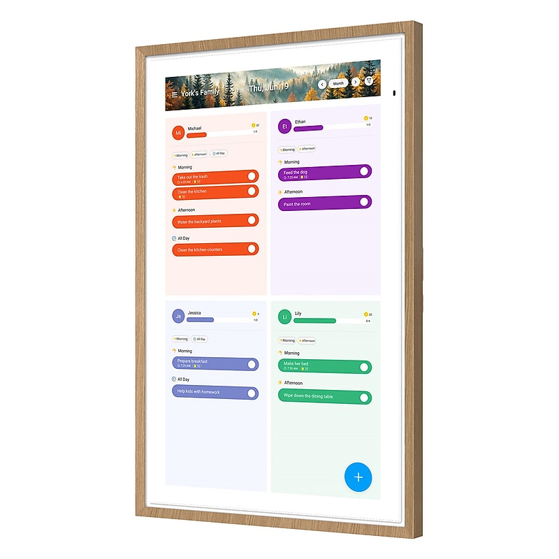 Apolosign 21.5" Dual-Mode Digital Calendar, Wall Planner & Smart Family Organizer, Teak Yellow (FA2169T-Teak) image 1