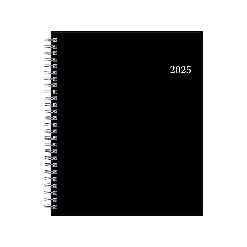 2025 Blue Sky 7" x 9" Monthly Planner, Plastic Cover, Black (150855) image 1