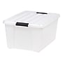 Iris Latching Plastic Hinged Closure Storage Bin, Clear, 4/Pack (585098)~#|#~1A5AFF2E-9FCA-4642-95C09EA8EFD8B6B7_sc7