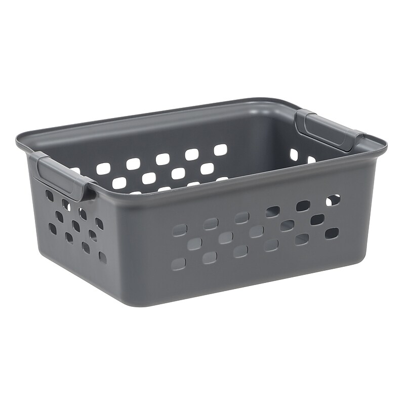 Iris Small Plastic Storage Baskets, Gray (500225) image 1