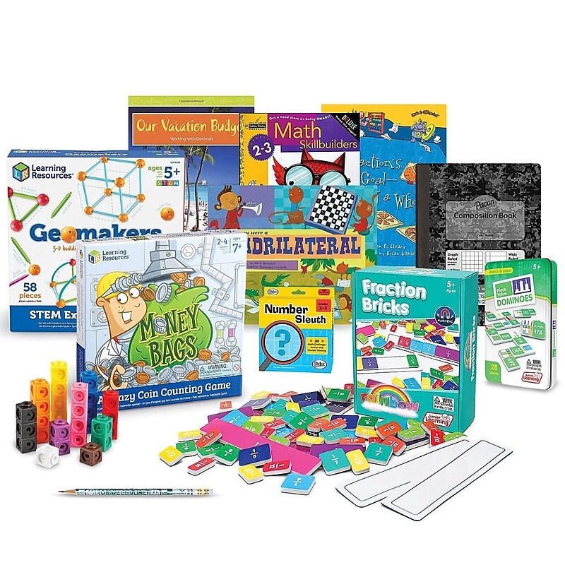 S&S Family Engagement Take Home Bags MATH Grades 2-3, Manipulative, Assorted Colors (BK7097002) image 1