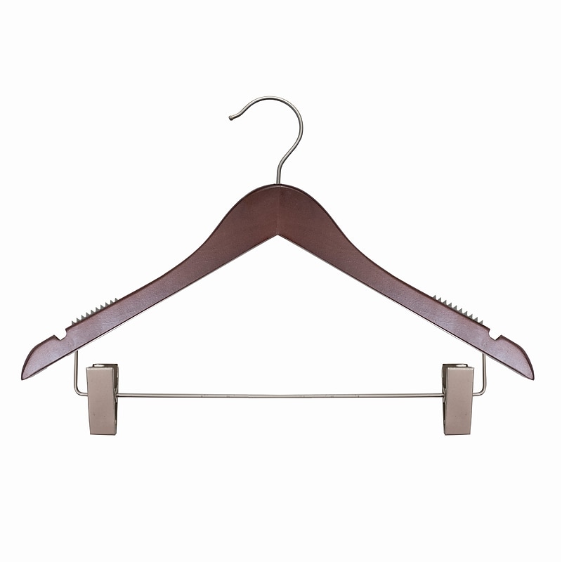 Nahanco 17" Wood Flat Suit Hanger, Mahogany, 100/Pack (263-17RC) image 1