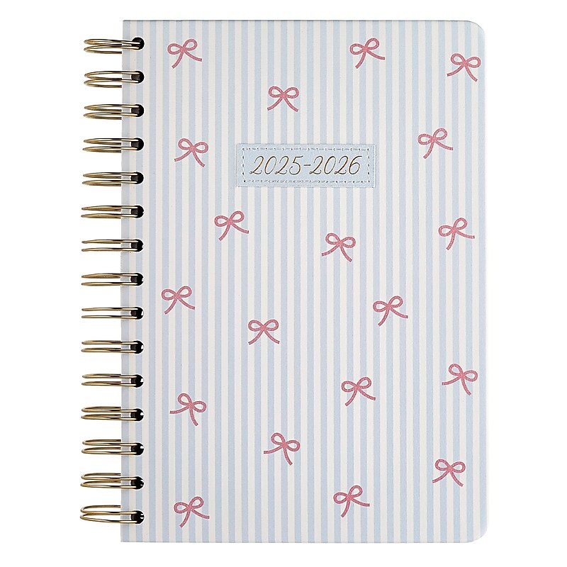 2025-2026 Eccolo Bows 7.75" x 5.5" Academic Weekly Personal Organizer, Faux Leather Cover, Multicolored (AY26-401B) image 1
