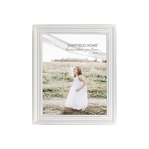SHEFFIELD HOME 8" x 10" MDF Picture Frame, Distressed White (6X1980A