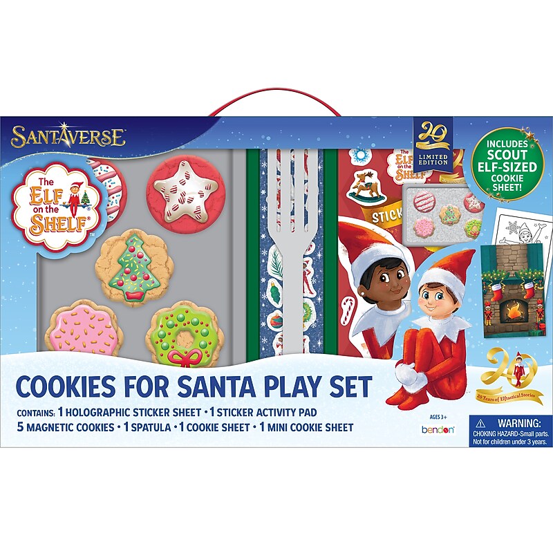 bendon Elf On The Shelf Cookies For Santa Magnetic Wooden Play Set, Assorted Colors, 6/Box (61883) image 1