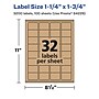 Avery Laser/Inkjet Rectangle Multipurpose Labels, 1.25" x 1.75", Kraft Brown, 3200 Labels/Box ( 94226)~#|#~1A776489-A75B-4F18-8074CB6A1088F054_sc7