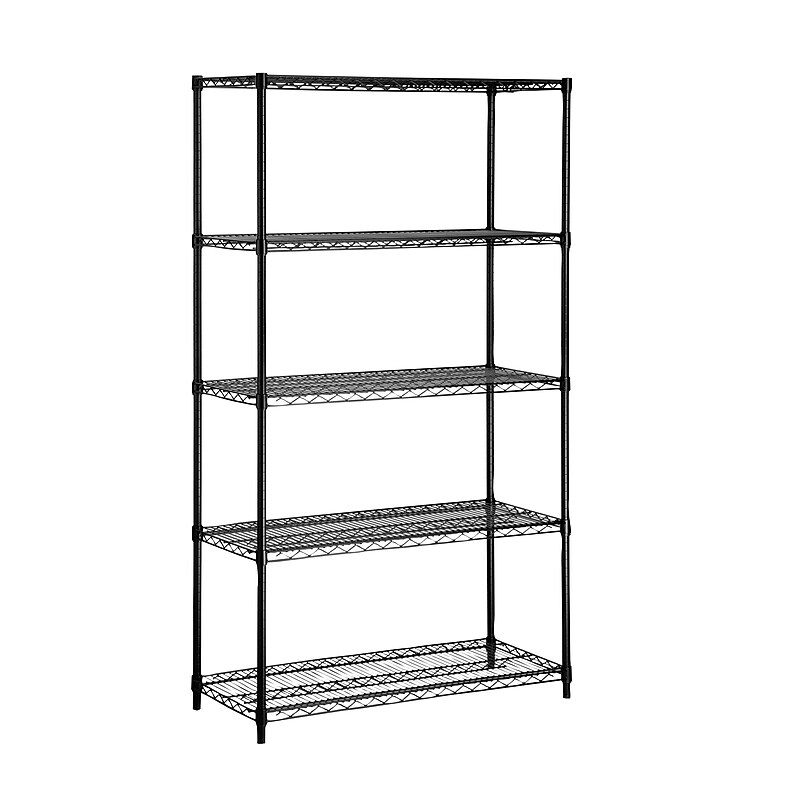 Honey-Can-Do 5-Shelf Metal Unit, 36"W, Black (SHF-09627) image 1