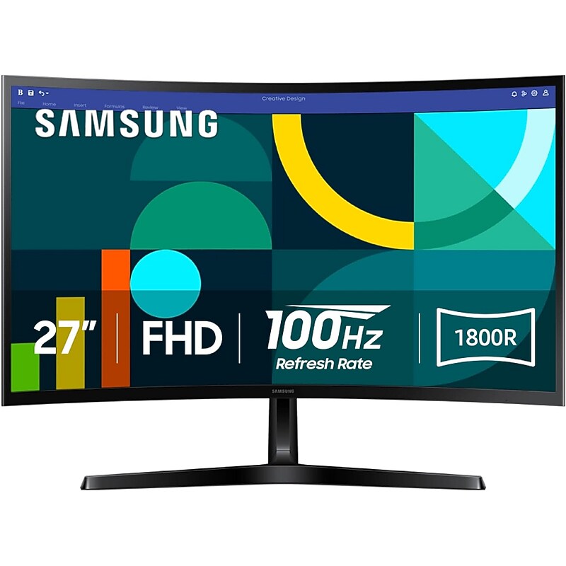 Samsung S3 Series 27" Curved FHD 100Hz Monitor, Black (LS27D366GANXZA) image 1