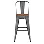 Flash Furniture Lincoln Contemporary Metal Vertical Back Indoor Barstool, Clear Coat/Teak (XUDGTP01B30PL1T)~#|#~1A8A3893-7D7C-41D2-8038AC8D907E1DE5_sc7