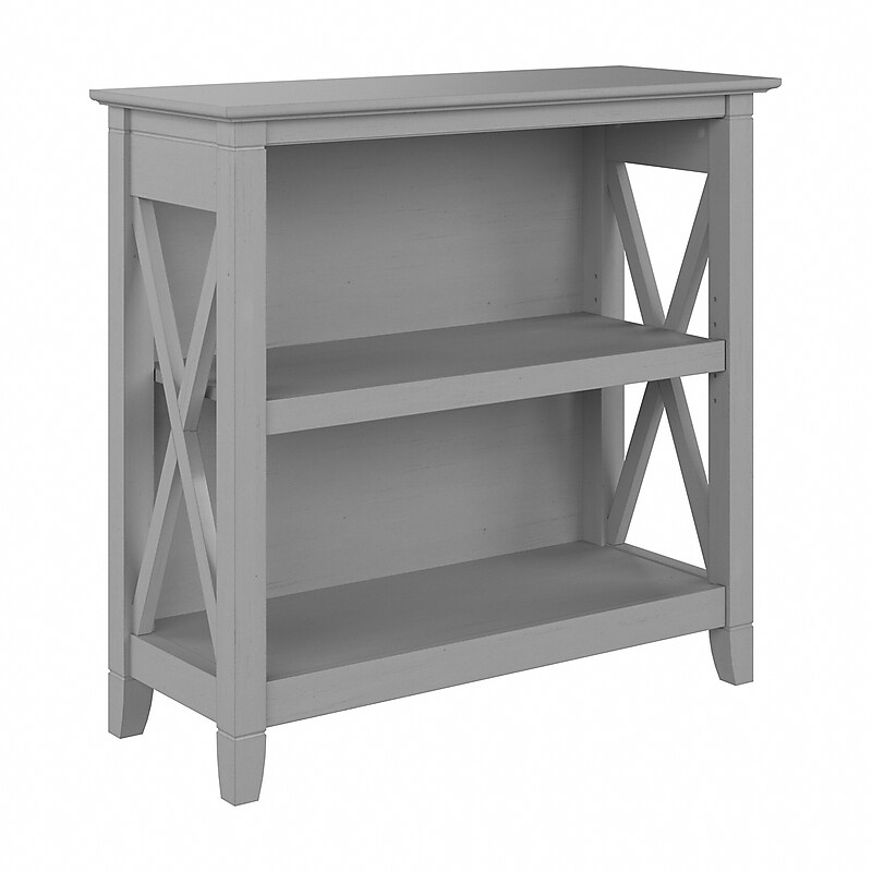 Bush Furniture Key West 30"H 2-Shelf Bookcase with Adjustable Shelf, Cape Cod Gray (KWB124CG-03) image 1