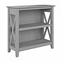 Bush Furniture Key West 30"H 2-Shelf Bookcase with Adjustable Shelf, Cape Cod Gray (KWB124CG-03)~#|#~1A8A8149-BDC3-4E6B-BDE0FB1676D2033A_sc7