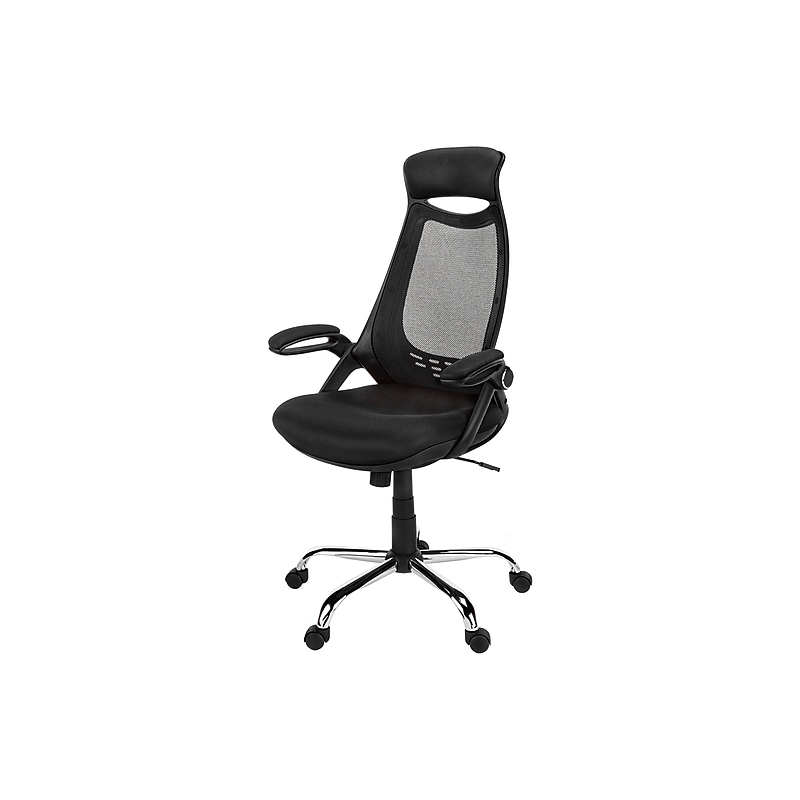 Monarch Specialties Inc. Ergonomic Mesh Fabric Swivel Computer and Desk Chair, Black (I 7268) image 1