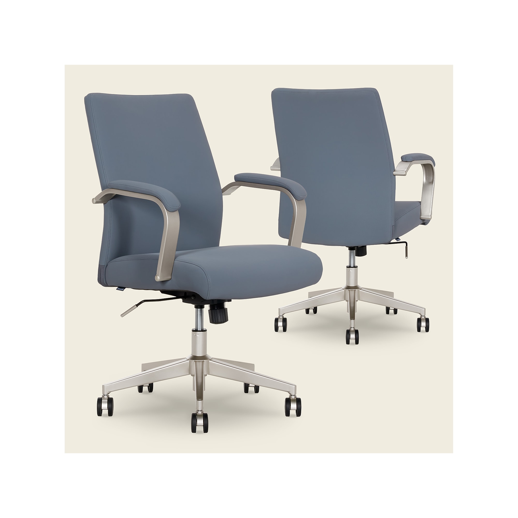 Thomasville Furniture Jolie Ergonomic Polyurethane Swivel Computer and Desk Chair, Light Blue (60104-LBLU) Sansujyuku sansujyuku.com