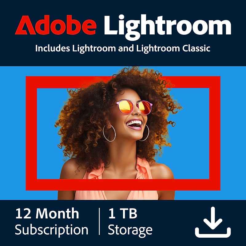 Adobe Lightroom 1TB, AI-Assisted Photo Editor, 1 Year Subscription for 1 User, Windows/Mac, Download image 1