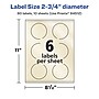 Avery Pearlized Ivory Circle Multipurpose Labels, 2.75" Dia., Ivory, 60/Pack (94512)~#|#~1A97C803-E11C-4D30-A2AE4C64C36A6047_sc7
