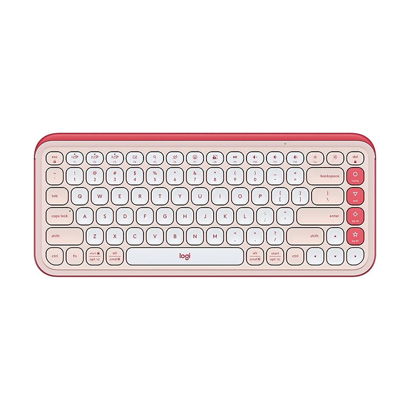 Logitech POP Icon Keys Wireless Keyboard, Rose/Off White (920-013049) image 1