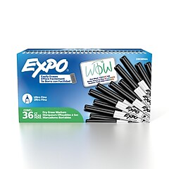 Expo Dry Erase Markers, Ultra Fine Tip, Black, 36/Pack (2003894