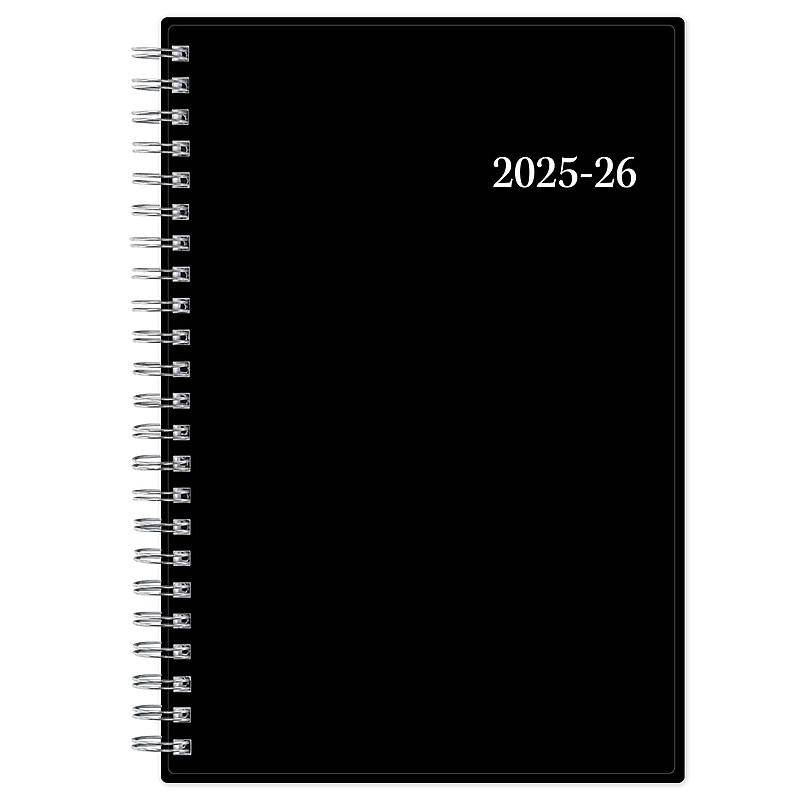 2025-2026 Blue Sky Enterprise 5" x 8" Academic Year Weekly & Monthly Planner, Plastic Cover, Black (130611-A26) image 1