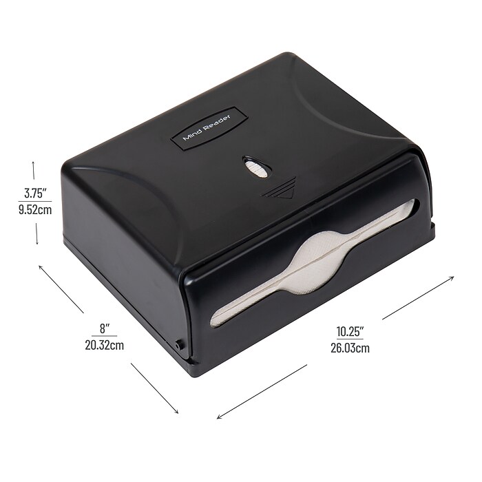Mind Reader Folded Paper Towel Dispenser, Black (PTWIDE-BLK) | Staples