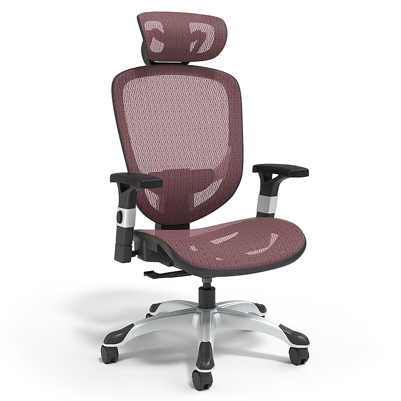 Staples Hyken Ergonomic Mesh Swivel Task Chair, Maroon (UN59462) image 1