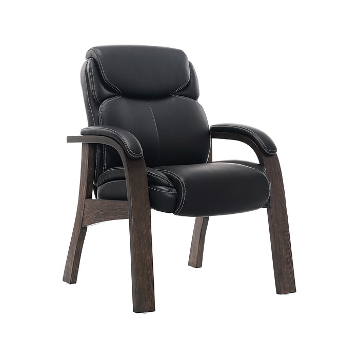 La-Z-Boy Warren Bonded Leather Guest Chair, Black (60063S