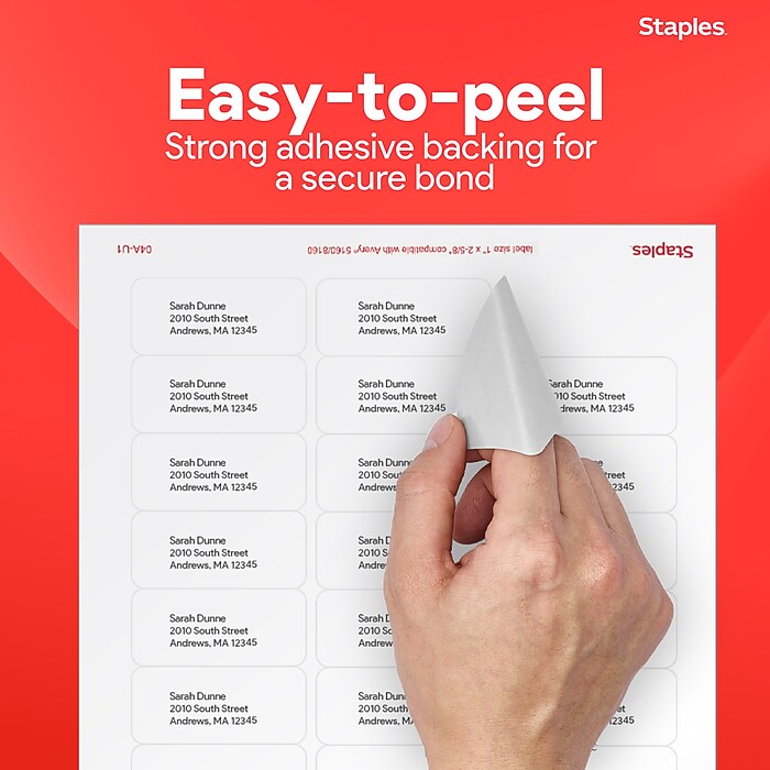 Staples Laser/Inkjet Address Labels, 1
