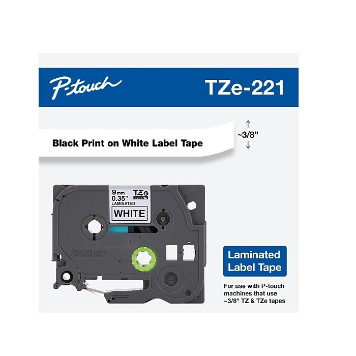 Temaページ TZe-231 - 12mm Black on White Laminated Label Tape