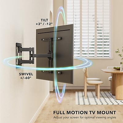 Mount-It! Full Motion TV Wall Mount with Ultra-Slim Profile for 43" to 90" TVs | holds up to 132 lbs | MI-309 - Thumbnail 4