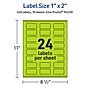 Avery Laser/Inkjet Multipurpose Rectangle Labels, 1" x 2", Bright Green, 240/Pack (94220)~#|#~1ABE5254-4497-46B4-AAAD655606E66A49_sc7