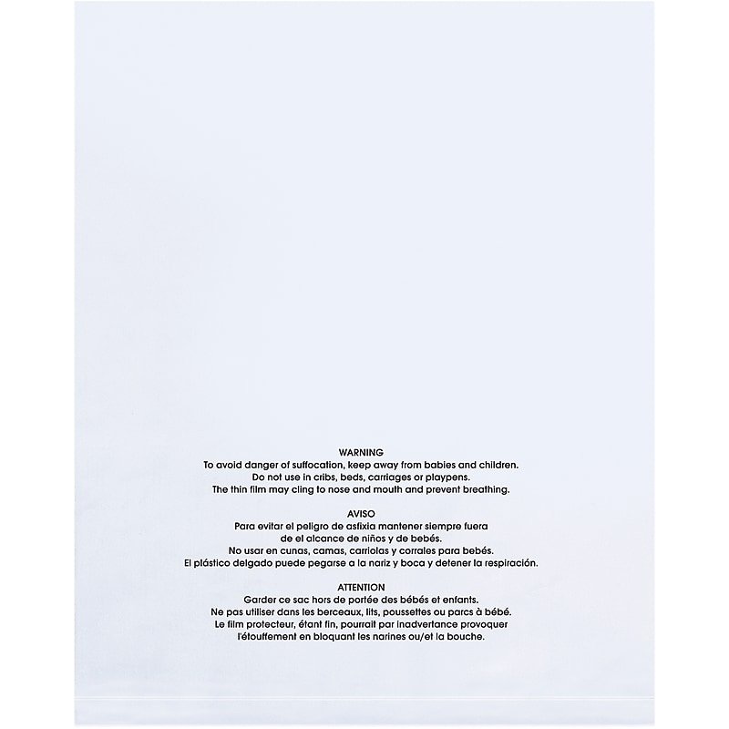 14" x 20" Layflat Poly Bags, 2 Mil, Clear, 100/Carton (PBM14202100) image 1