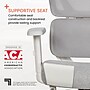 Sharper Image S-850 Heated Ergonomic Mesh Swivel Executive Massage Chair with Footrest, Light Gray/White (60106-LGRYWHT)~#|#~1AC769C3-D2AF-4068-ACA129B6F2CF7293_sc7