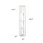 Simple Designs 62.50" Etagere Organizer Storage Shelf Floor Lamp with Linen Shade, White (LF1014-WHT)~#|#~1AD5C79C-1492-4922-943E6A905A07DB00_sc7
