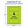 Avery Laser/Inkjet Multipurpose Rectangle Labels, 2" x 6", Bright Green, 320/Box (94242)~#|#~1AE0F9A8-33FE-4C6A-BE82F9886B5EFC34_sc7