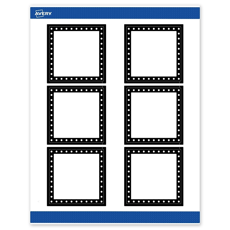 Avery Laser/Inkjet Square Multipurpose Labels, 3" x 3", White, 60/Pack (S00DKR) image 1