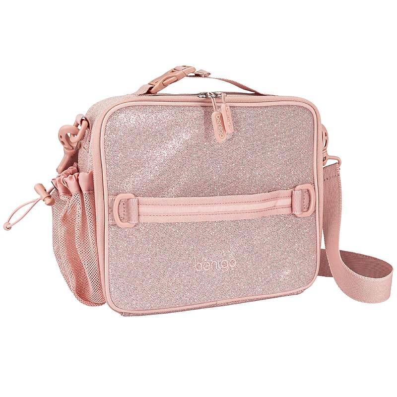 bentgo Kids Insulated Lunch Bag, 3-Compartment, Petal Pink Glitter (BGPTBAG-PPGL) image 1
