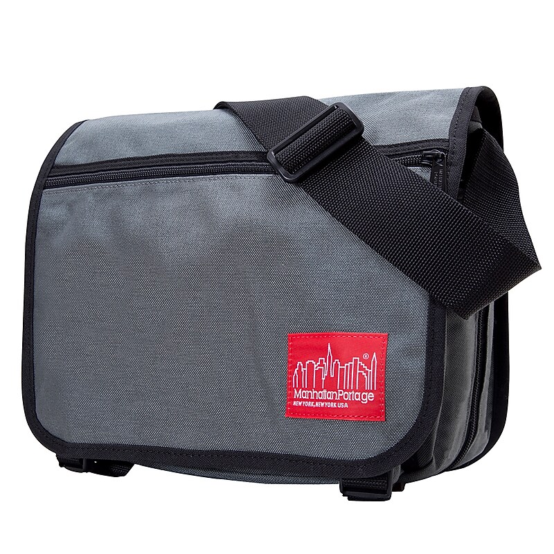 Manhattan Portage Europa Fabric Water Resistant Messenger Bag, TSA Checkpoint Friendly, Gray (1435Z-C GRY) image 1
