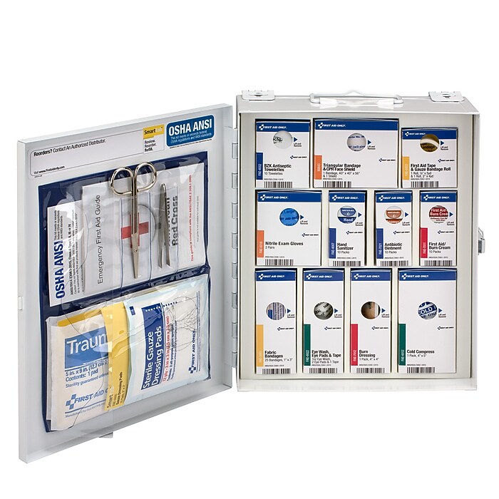 SmartCompliance Metal First Aid Cabinet, ANSI Class A, 25 People
