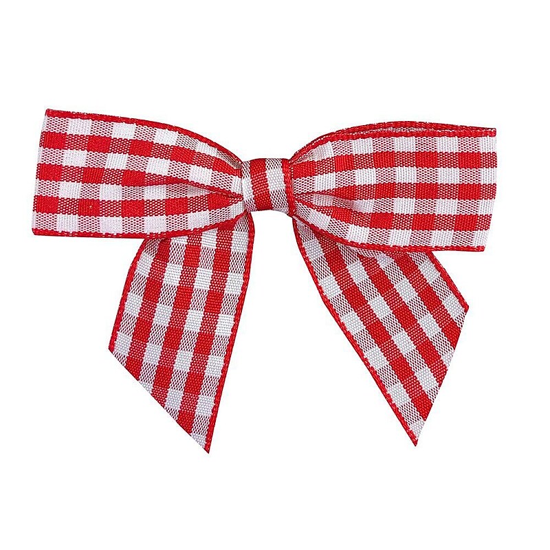 JAM Paper Ribbon Bows, Red/White, 100/Pack (52640349358) image 1