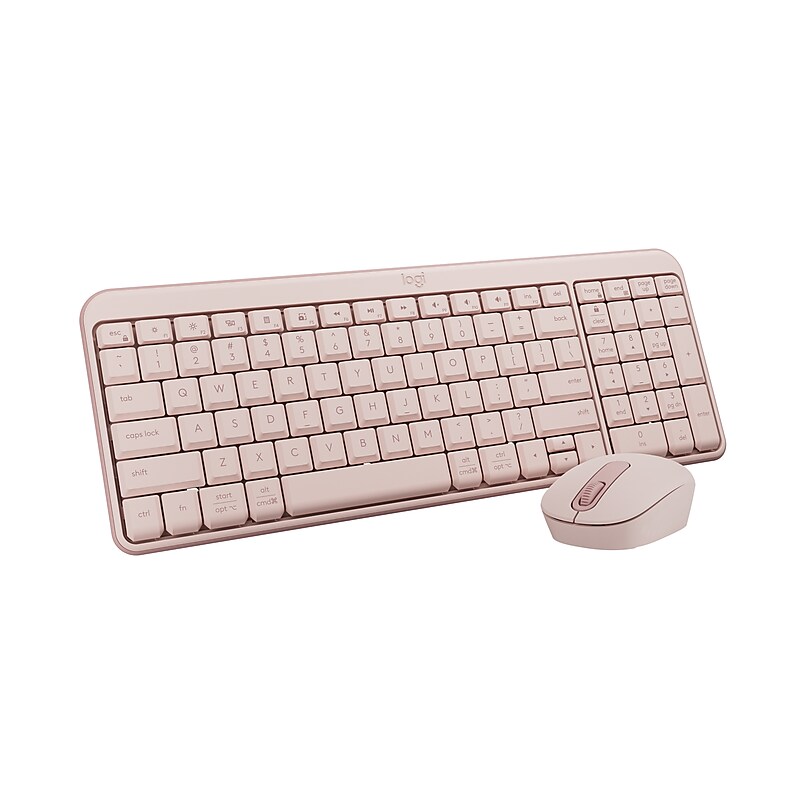 Logitech MK250 Wireless Ergonomic Keyboard and Optical Mouse Combo, Pink (920-013512) image 1