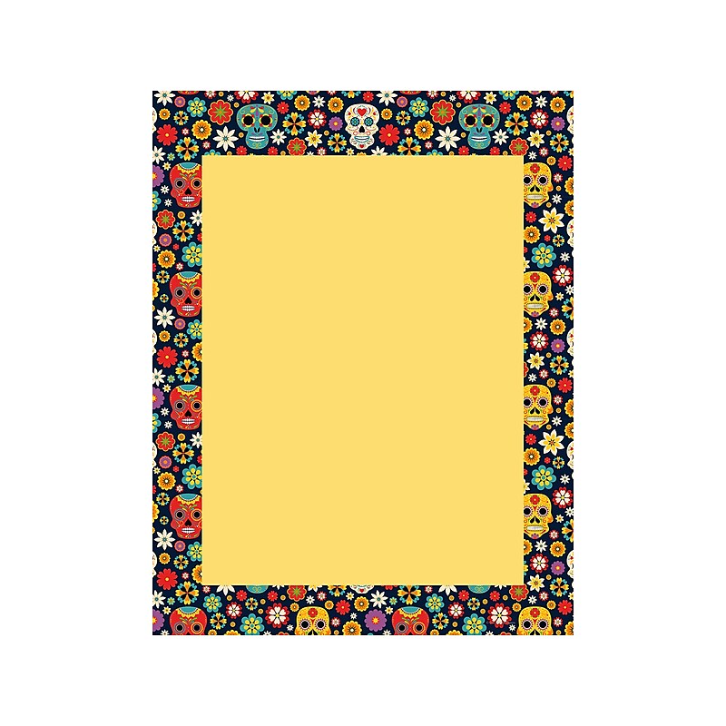 Great Papers Marigold And Sugar Skulls Holiday Letterhead, Multicolor, 50/Pack (2023037) image 1