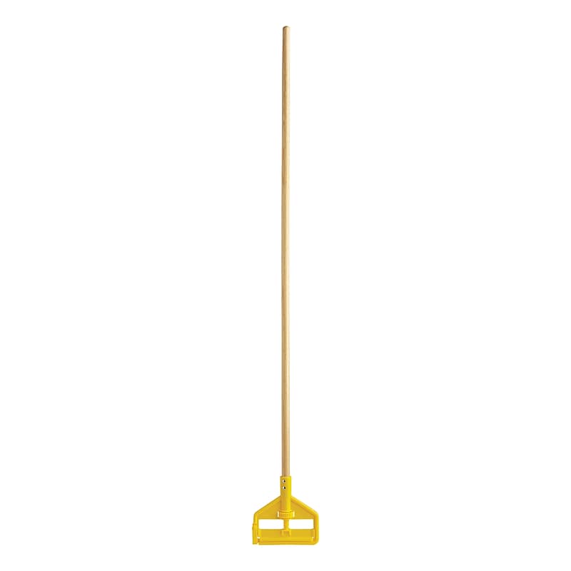 Rubbermaid Invader 60" Wood Wet Mop Handle, Yellow/Natural (FGH116000000) image 1