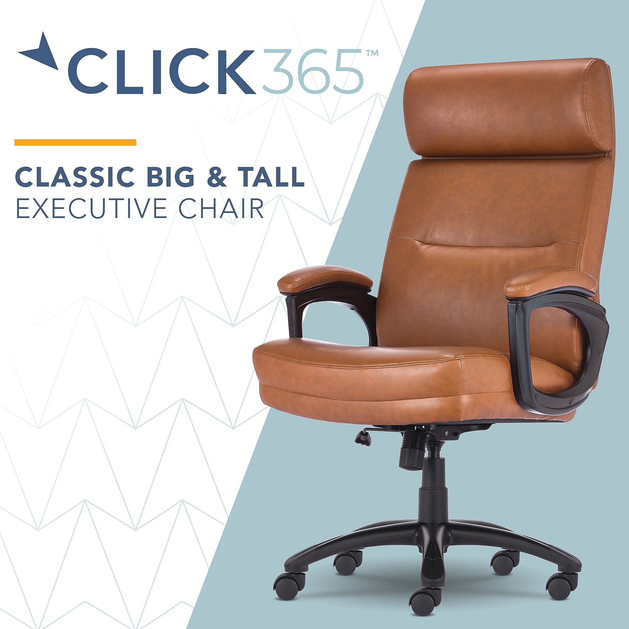 Click365 Classic Ergonomic Bonded Leather Executive Big & Tall Chair, 350 lb. Capacity, Cognac (CCHR10023A) Sansujyuku sansujyuku.com