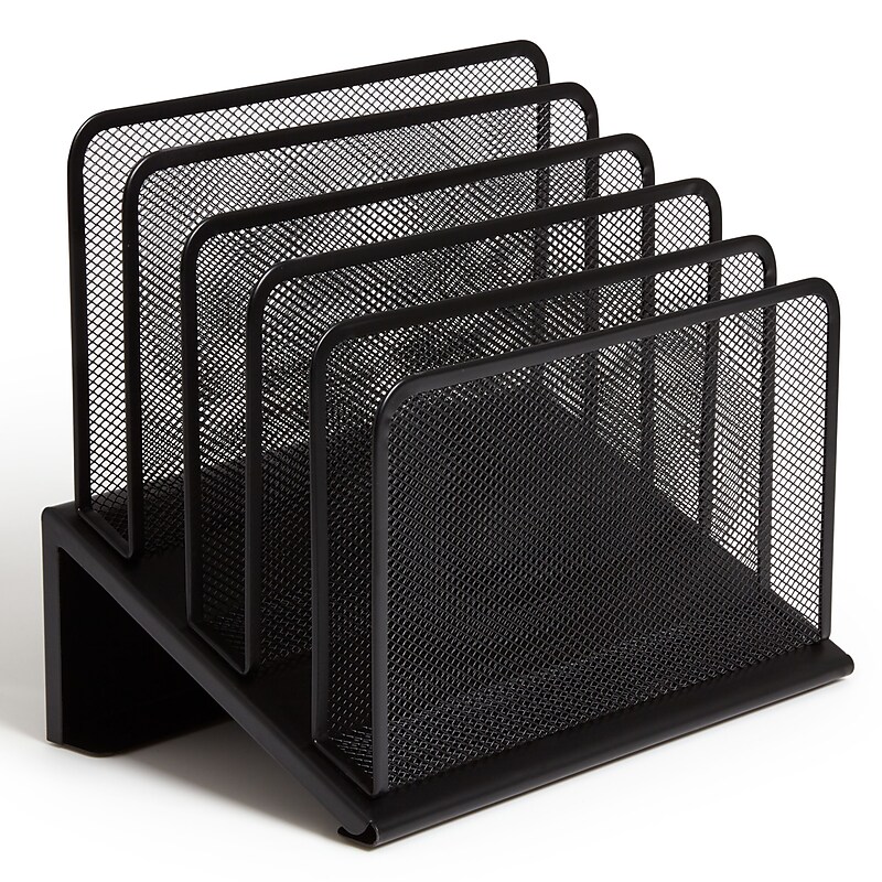 TRU RED™ 5-Compartment Metal Mesh File Organizer,  Matte Black (TR57554) image 1