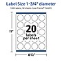 Avery TrueBlock Laser/Inkjet Circle Multipurpose Labels, 1.75" Dia., White, 1000/Box (94509)~#|#~1B3E3CBD-4171-4960-88694A54470E7385_sc7