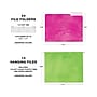Global Printed Products Deluxe Designer Watercolor Solid Hanging File Folder Kit, 1/3-Cut Tab, Letter Size, Assorted Colors~#|#~1B43AC34-AC52-48A6-9FA69CBF8349BE7E_sc7