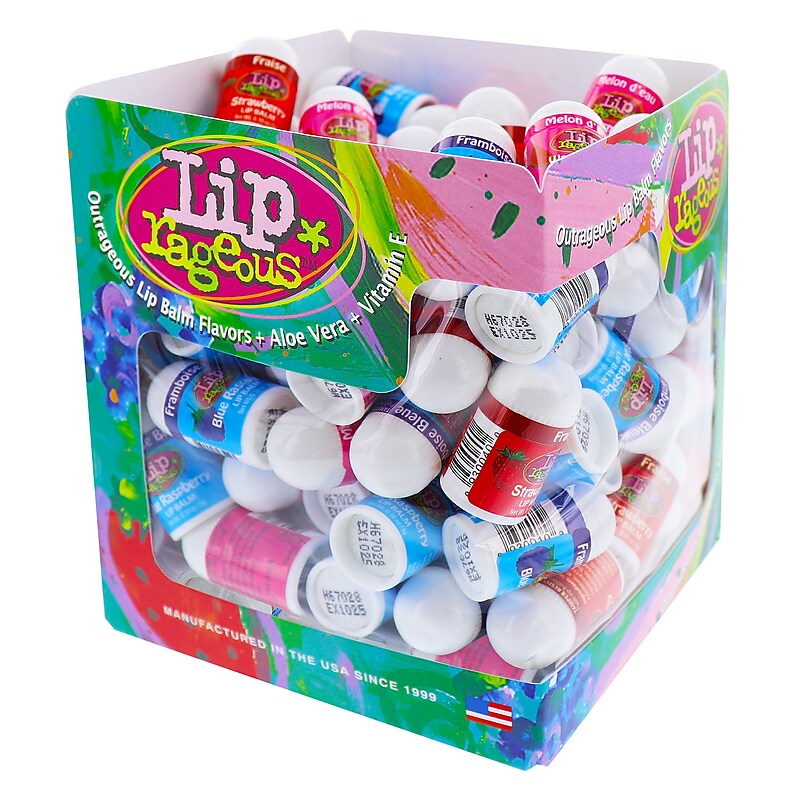 Lip Rageous Lip Balm with Aloe Vera and Vitamin E, Assorted Flavors, 100/Box (940FB0 image 1