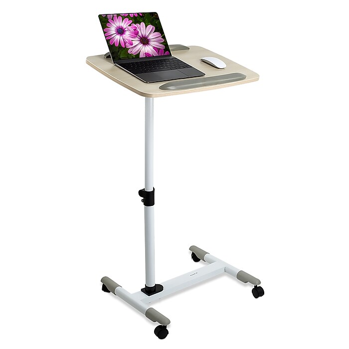 Mount-It! Rolling Height Adjustable Bedside Cart with Lockable