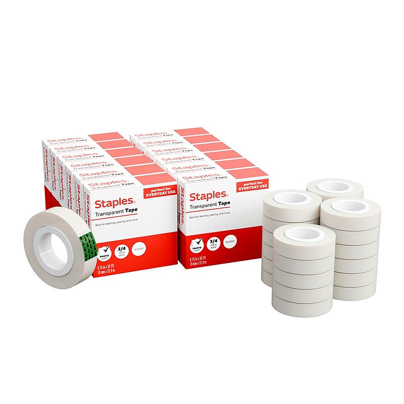 Staples Transparent Tape Refill, 3/4" x 36 yds., 12 Rolls/Pack (ST62852) image 1